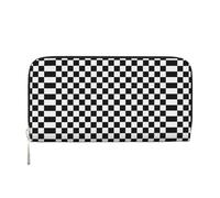 Hnnkloy Checkerboard Black White Inspired, PU Leather Wallets Large Capacity Clutch Wallet for Men Women