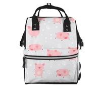 Hnnkloy Cheerful Cute Little Pigs, Large Capacity Mummy Backpack Diaper Bag Travel Backpack for Outdoor