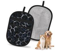 Hnnkloy Chemical Chemistry Symbols, 2 Pack Pet Hair Removal Gloves For Bed,Carpet,Clothes,Sofa,Static Grooming Glove For Dogs & Cats
