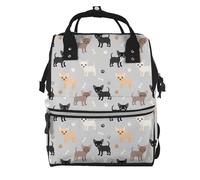 Hnnkloy Chihuahua Paws And Bones, Large Capacity Mummy Backpack Diaper Bag Travel Backpack for Outdoor