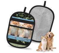 Hnnkloy Chow-Chow Cute Dogs Five Puppies, 2 Pack Pet Hair Removal Gloves For Bed,Carpet,Clothes,Sofa,Static Grooming Glove For Dogs & Cats