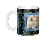 Hnnkloy Chow-Chow Cute Dogs Five Puppies,Ceramic Mug Large Coffee Cup Suitable for Kitchen Restaurant Office Coffee Shop 330ml