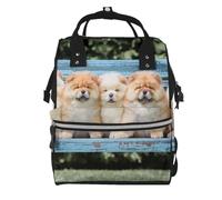 Hnnkloy Chow-Chow Cute Dogs Five Puppies, Large Capacity Mummy Backpack Diaper Bag Travel Backpack for Outdoor