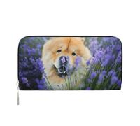 Hnnkloy Chow-Chow Sweet Fluffy Brown Dogs Purple Wild, PU Leather Wallets Large Capacity Clutch Wallet for Men Women