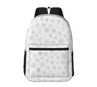 Hnnkloy Christmas Snowflakes Winter Snowflake, 17 Inch Backpack With Pockets Casual Daypack Water Resistant School Bag