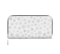 Hnnkloy Christmas Snowflakes Winter Snowflake, PU Leather Wallets Large Capacity Clutch Wallet for Men Women