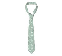 Hnnkloy Classic Neck Tie Cairn Terrier Florals Dog Breed Silhouette Mint Men'S Necktie