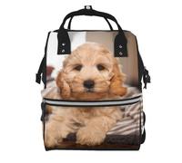Hnnkloy Cockapoo Beige Curly Dogs Pets Dogs, Large Capacity Mummy Backpack Diaper Bag Travel Backpack for Outdoor