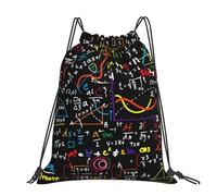 Hnnkloy Colorful Math Formula Print, Drawstring Backpack Unisex Sport Gym Bag Casual Daypack Drawstring Sackpack