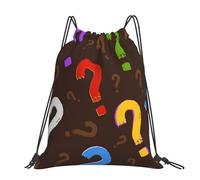 Hnnkloy Colorful Question Mark, Drawstring Backpack Unisex Sport Gym Bag Casual Daypack Drawstring Sackpack