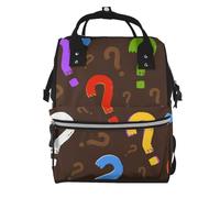 Hnnkloy Colorful Question Mark, Large Capacity Mummy Backpack Diaper Bag Travel Backpack for Outdoor