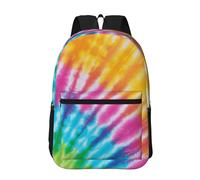 Hnnkloy Colorful Spiral Tie Dye Rainbow, 17 Inch Backpack With Pockets Casual Daypack Water Resistant School Bag