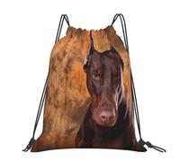 Hnnkloy Cool Doberman Pinscher Dog, Drawstring Backpack Unisex Sport Gym Bag Casual Daypack Drawstring Sackpack