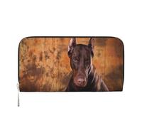Hnnkloy Cool Doberman Pinscher Dog, PU Leather Wallets Large Capacity Clutch Wallet for Men Women
