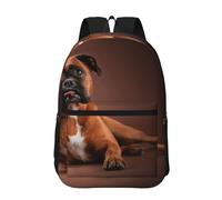 Hnnkloy Cool Lying Boxer Dog, 17 Inch Backpack With Pockets Casual Daypack Water Resistant School Bag
