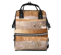 Hnnkloy Copper Gold Strokes Glamour Texture, Large Capacity Mummy Backpack Diaper Bag Travel Backpack for Outdoor