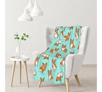 Hnnkloy Corgi Cute Dog,Soft Blanket for Couch Sofa Bed Warm Anti-Pilling Flannel Plush Throw Blanket 76 X 102 cm
