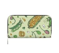 Hnnkloy Corn Peas Pod Beans Pod Caper, PU Leather Wallets Large Capacity Clutch Wallet for Men Women