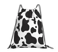 Hnnkloy Cow Spots Print, Drawstring Backpack Unisex Sport Gym Bag Casual Daypack Drawstring Sackpack