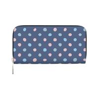 Hnnkloy Crayon Dots Navy Blue Background, PU Leather Wallets Large Capacity Clutch Wallet for Men Women