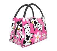 Hnnkloy Creative Cow Cartoon Animal Printed, Portable Lunch Bag, Insulated Tote Bag Durable Lunch Box Reusable Cooler Bag