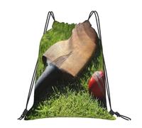 Hnnkloy Cricket Bat And Ball, Drawstring Backpack Unisex Sport Gym Bag Casual Daypack Drawstring Sackpack