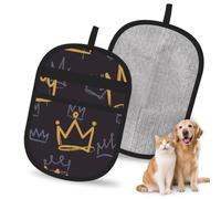 Hnnkloy Crown Doodle, 2 Pack Pet Hair Removal Gloves For Bed,Carpet,Clothes,Sofa,Static Grooming Glove For Dogs & Cats