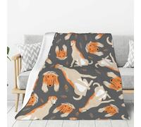 Hnnkloy Cute Afghan Hound,Throw Blanket Warm Flannel Plush Soft Sofa Blanket As Bed Cover/Bed Sheets,50"x40"