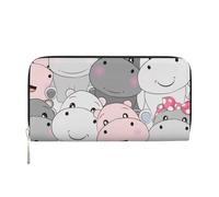Hnnkloy Cute Baby Hippos, PU Leather Wallets Large Capacity Clutch Wallet for Men Women