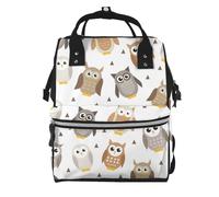 Hnnkloy Cute Cartoon Owls, Large Capacity Mummy Backpack Diaper Bag Travel Backpack for Outdoor