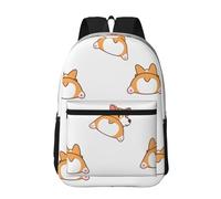 Hnnkloy Cute Corgi Butt, 17 Inch Backpack With Pockets Casual Daypack Water Resistant School Bag