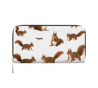 Hnnkloy Cute - Cute Squirrel, PU Leather Wallets Large Capacity Clutch Wallet for Men Women