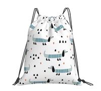Hnnkloy Cute Dachshund, Drawstring Backpack Unisex Sport Gym Bag Casual Daypack Drawstring Sackpack
