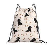 Hnnkloy Cute Dachshund, Drawstring Backpack Unisex Sport Gym Bag Casual Daypack Drawstring Sackpack