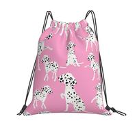 Hnnkloy Cute Dalmatian Dog, Drawstring Backpack Unisex Sport Gym Bag Casual Daypack Drawstring Sackpack