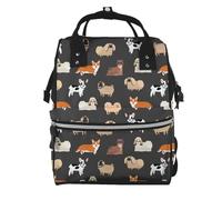 Hnnkloy Cute Decorative Dogs Pattern, Large Capacity Mummy Backpack Diaper Bag Travel Backpack for Outdoor