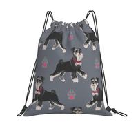 Hnnkloy Cute Dog Of Schnauzer Animal, Drawstring Backpack Unisex Sport Gym Bag Casual Daypack Drawstring Sackpack