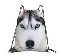 Hnnkloy Cute Husky, Drawstring Backpack Unisex Sport Gym Bag Casual Daypack Drawstring Sackpack