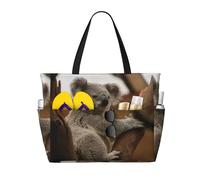 Hnnkloy Cute Koala On Tree, Large Capacity Beach Bag Travel Shoulder Bag For Women - Waterproof Tote Handbag