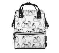 Hnnkloy Cute Little Penguin In Winter, Large Capacity Mummy Backpack Diaper Bag Travel Backpack for Outdoor