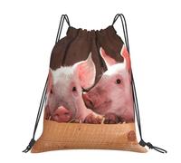Hnnkloy Cute Little Pigs, Drawstring Backpack Unisex Sport Gym Bag Casual Daypack Drawstring Sackpack