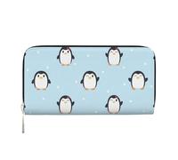 Hnnkloy Cute Penguin and Snow Printed, PU Leather Wallets Large Capacity Clutch Wallet for Men Women