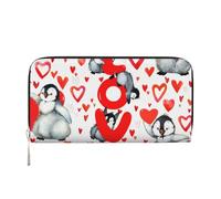 Hnnkloy Cute Penguins Valentine Day, PU Leather Wallets Large Capacity Clutch Wallet for Men Women