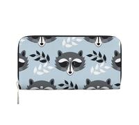 Hnnkloy Cute Raccoon Pattern, PU Leather Wallets Large Capacity Clutch Wallet for Men Women