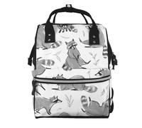 Hnnkloy Cute Racoon, Large Capacity Mummy Backpack Diaper Bag Travel Backpack for Outdoor