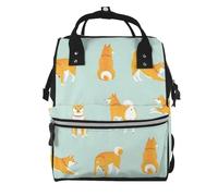 Hnnkloy Cute Shiba Inu Puppy, Large Capacity Mummy Backpack Diaper Bag Travel Backpack for Outdoor