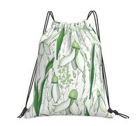 Hnnkloy Cute Snowdrop Herbs, Drawstring Backpack Unisex Sport Gym Bag Casual Daypack Drawstring Sackpack