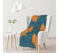 Hnnkloy Cute Squirrel Animal Pattern,Soft Blanket for Couch Sofa Bed Warm Anti-Pilling Flannel Plush Throw Blanket 76 X 102 cm