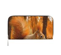 Hnnkloy Cute Squirrel Eating Nuts, PU Leather Wallets Large Capacity Clutch Wallet for Men Women