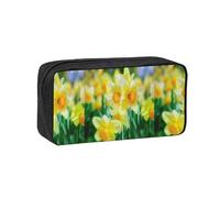Hnnkloy Daffodil Flower Printed, Big Capacity Pencil Case Portable Pen Pouch Stationery Bag for School Office